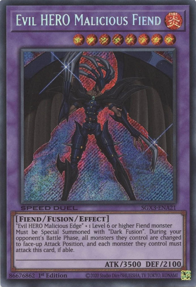 Evil HERO Malicious Fiend [SGX3-ENA21] Secret Rare