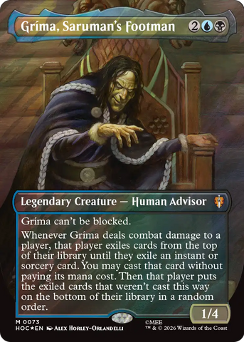Grima, Saruman's Footman (Borderless) (Surge Foil) [The Hobbit: Eternal-Legal]