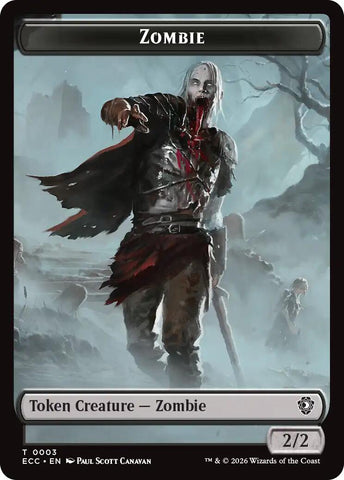 Zombie // Elf Warrior Double-Sided Token [Lorwyn Eclipsed Tokens]