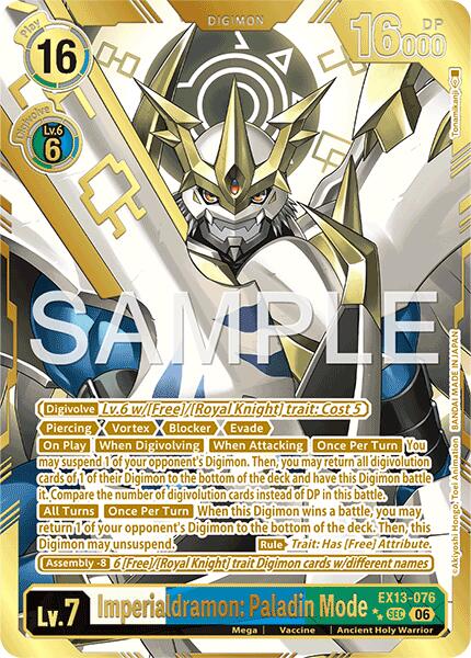 Imperialdramon: Paladin Mode [EX13-076] (Rare Pull) [Chivalrous XIII]