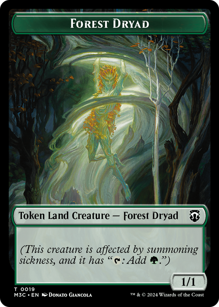 Boar (Ripple Foil) // Forest Dryad Double-Sided Token [Modern Horizons 3 Commander Tokens]