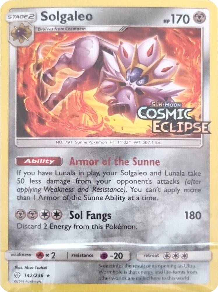 Solgaleo (142/236) (Cosmic Eclipse Stamped) [Sun & Moon: Cosmic Eclipse]