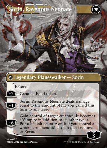 Sorin of House Markov // Sorin, Ravenous Neonate (Borderless) (Textured Foil) [Modern Horizons 3]