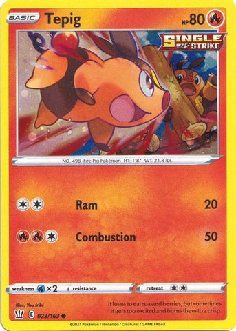 Tepig (023/163) (Cosmos Holo) [Sword & Shield: Battle Styles]